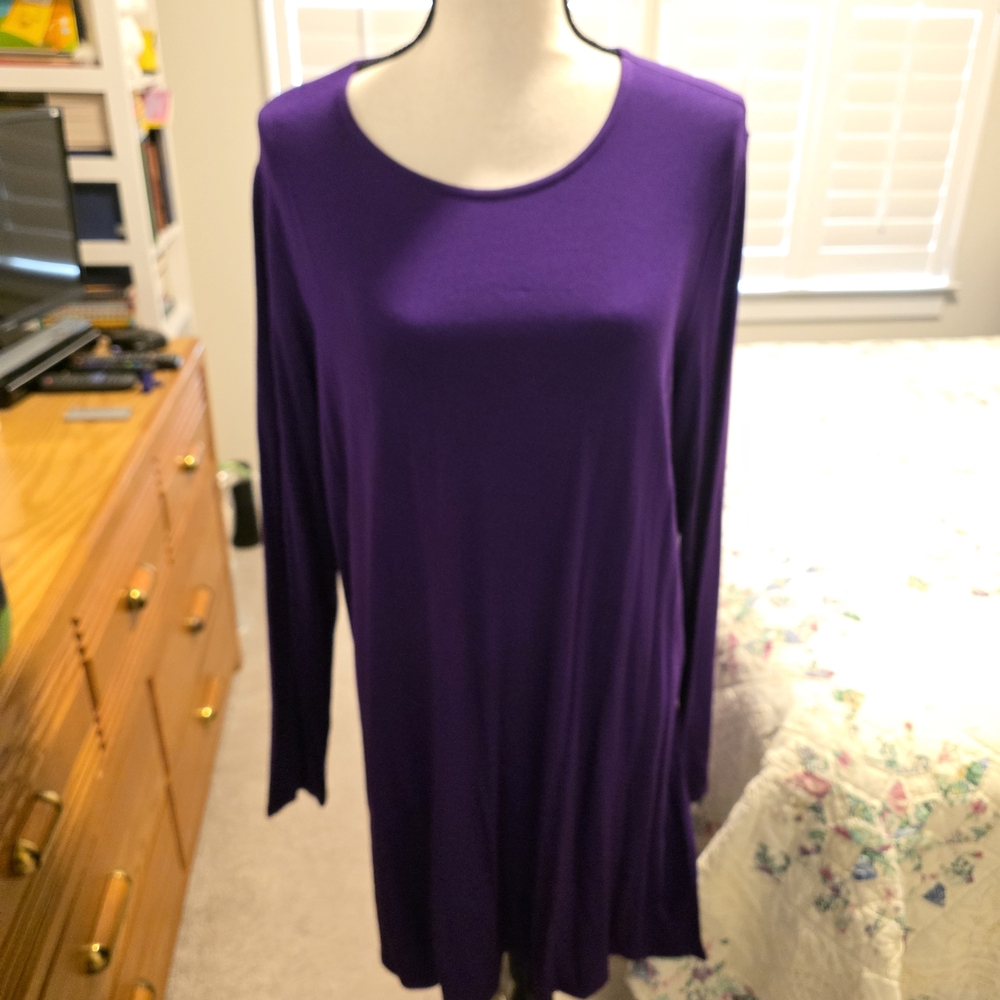 Eileen Fisher Rich Purple Long Sleeve Dress